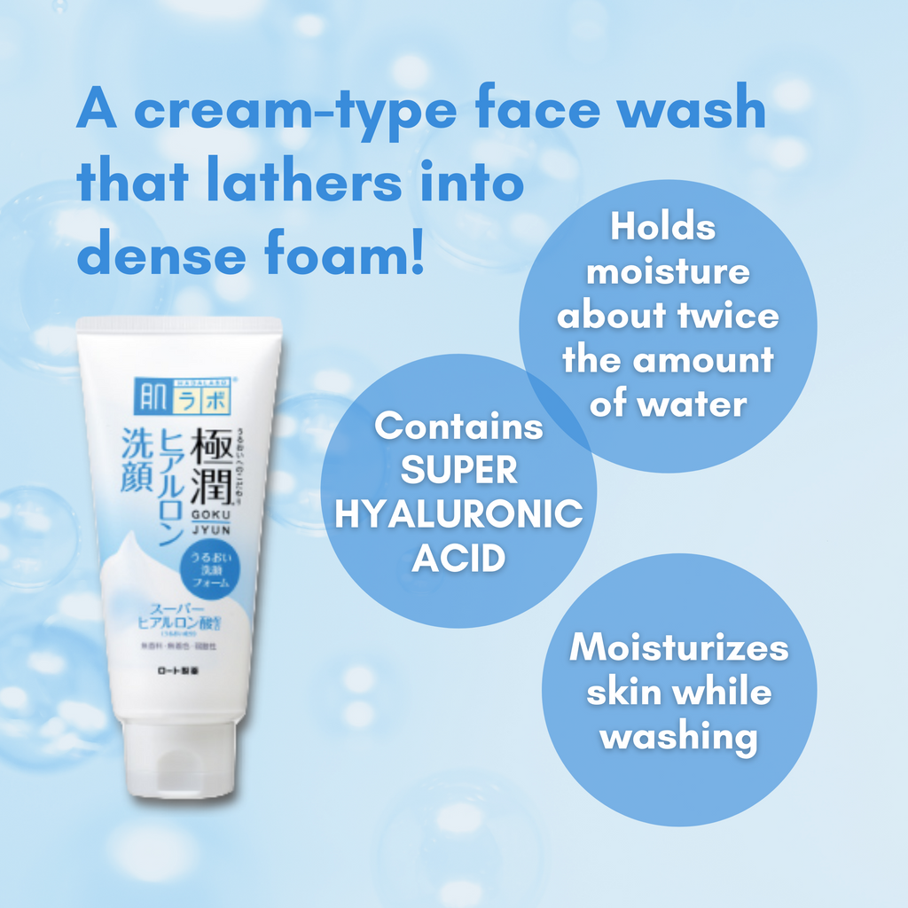 Hada Labo Gokujyun Hyaluronic Acid Foaming Cleanser 100g Kokoro