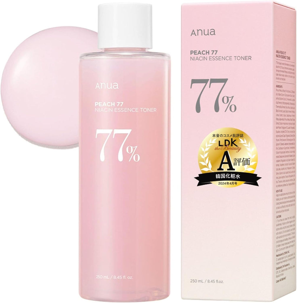 ANUA Peach 77% Niacin Essence Toner 250ml Toner Skin Tone Care Moisturizing Skin Glowing Skin Exfoliating Pore Care Moisturizing Dry Skin Combination Skin Peach Niacin Essence Toner Skin Care Korean Toner Korean Cosmetics [Official/Authentic]