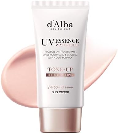 d'Alba Tone Up Sun Cream 50ml UV Makeup Base, Transparent UV Protection, Sunscreen, For Face and Whole Body, For Sensitive Skin, Dry Skin, Low Irritation, SPF50+/PA++++, Vegan, Sweat and Water Resistant, Waterproof