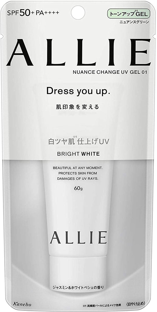 ALLIE Nuance Change UV Gel WT Transparent Glossy Skin Finish SPF 50+/PA++++ Sunscreen Bouncy Mood Jasmine & White Peshe Scent 60G