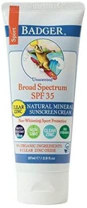 Badger Clear Zinc Sports Sunscreen SPF35 Unscented 87ml [Parallel Import]