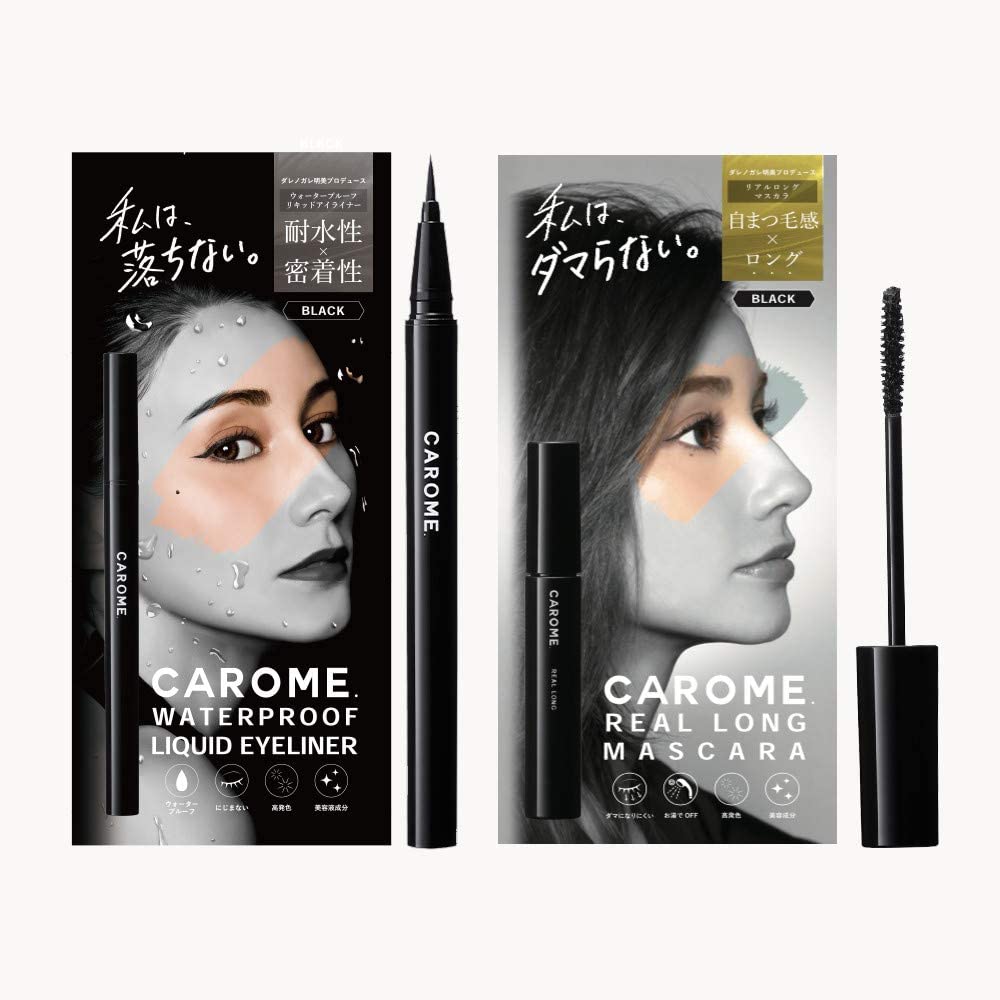 CAROME. Liquid Eyeliner Black & Real Long Mascara Black by Darenogare Akemi