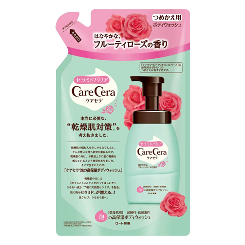 CareCera Ceramide Barrier Foaming Moisturizing Body Wash Fruity Rose Fragrance Refill Type 350ml