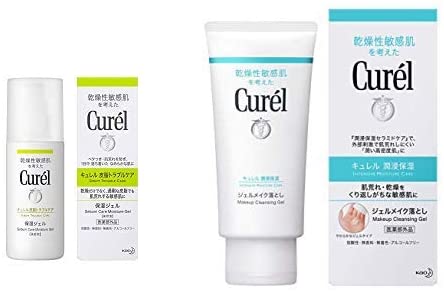 Curel Oil Trouble Care Moisturizing Gel (120 ml) & Gel Makeup Remover (130 g)