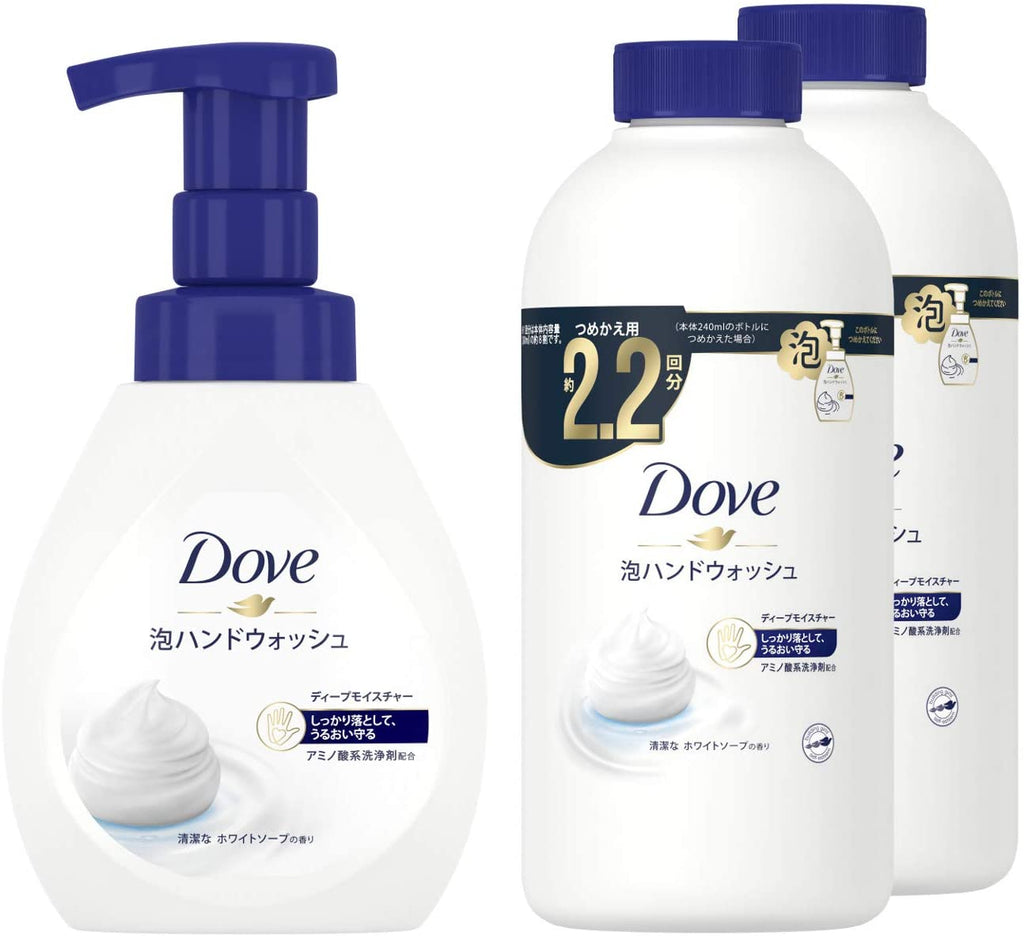 Dove Foaming Hand Wash Deep Moisture Pump + Refill 240 mL + 430 mL x 2 Packs