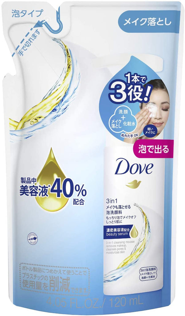 Dove 3 in 1 Makeup Removable Foam Face Cleanser Refill (120 ml)