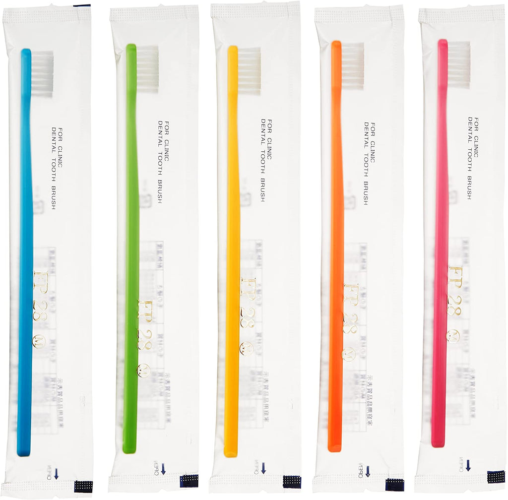 [Made in Japan] 20 pcs with assorted colors / toothbrush for use in dental clinics FP28 - M (medium)
