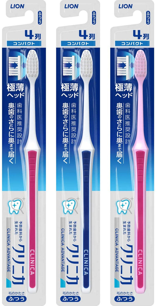 Clinica Advantage Toothbrush 4 Rows Normal 3 - pack