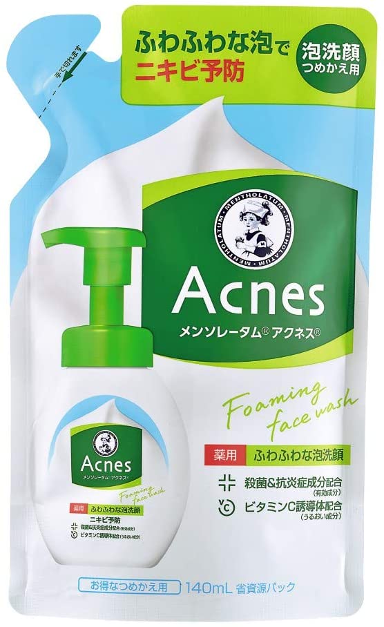 Mentholatum Acnes Soft Foam Face Cleaning for Acne Prevention Refill (140 ml)