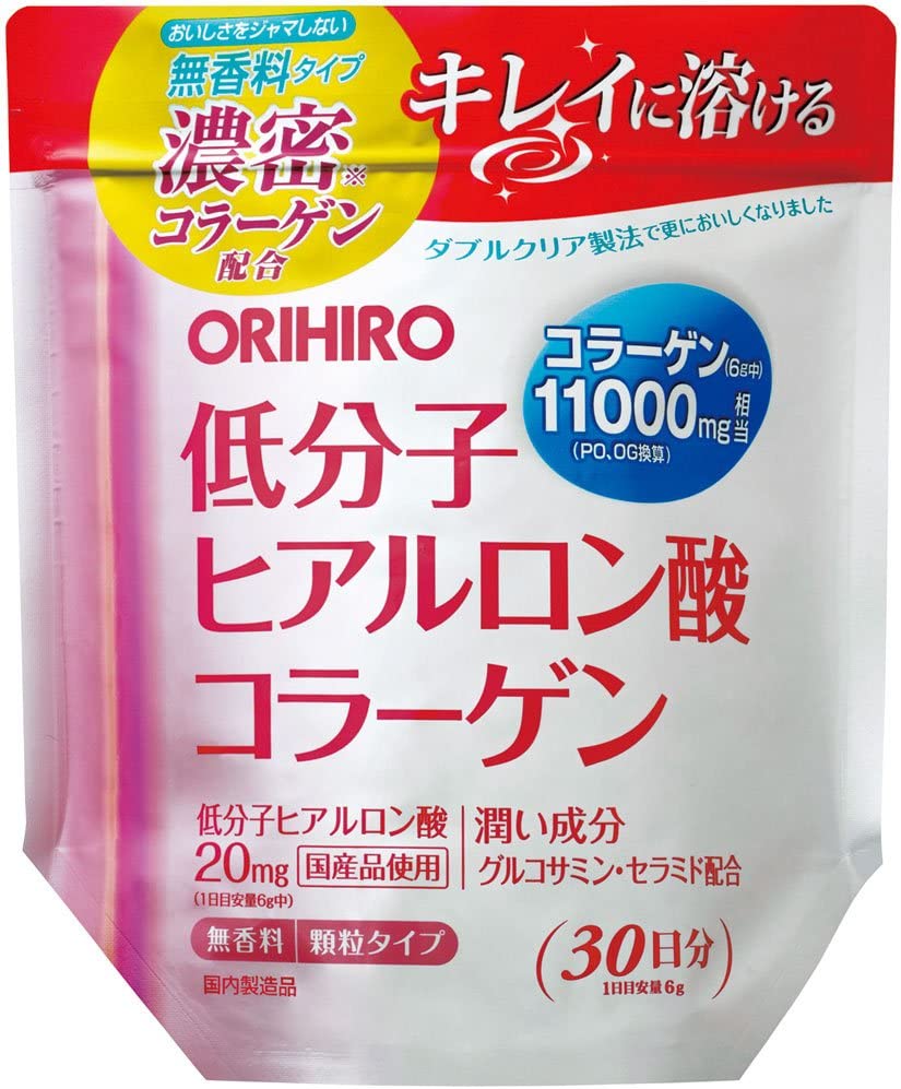 Orihiro Low Molecular Weight Hyaluronic Acid Collagen Bag Type 180g