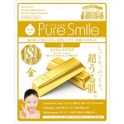 Pure Smile Essence Face Mask Gold 8 Sheets