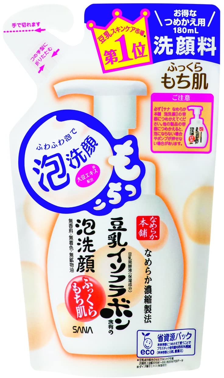 Nameraka Honpo Foam Face Cleaning Refill (180 ml) | Kokoro Japan